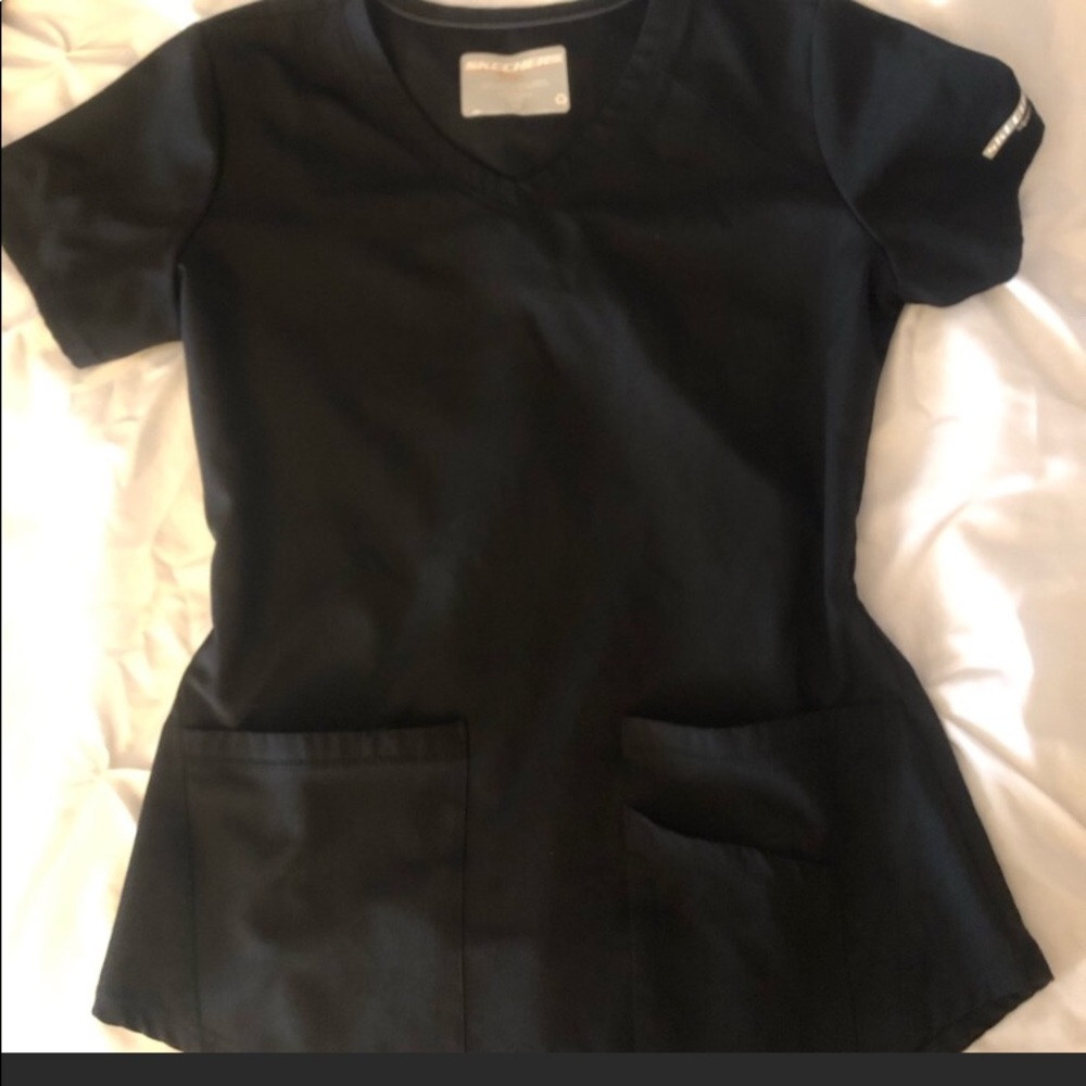 Sketchers black scrub top shirt